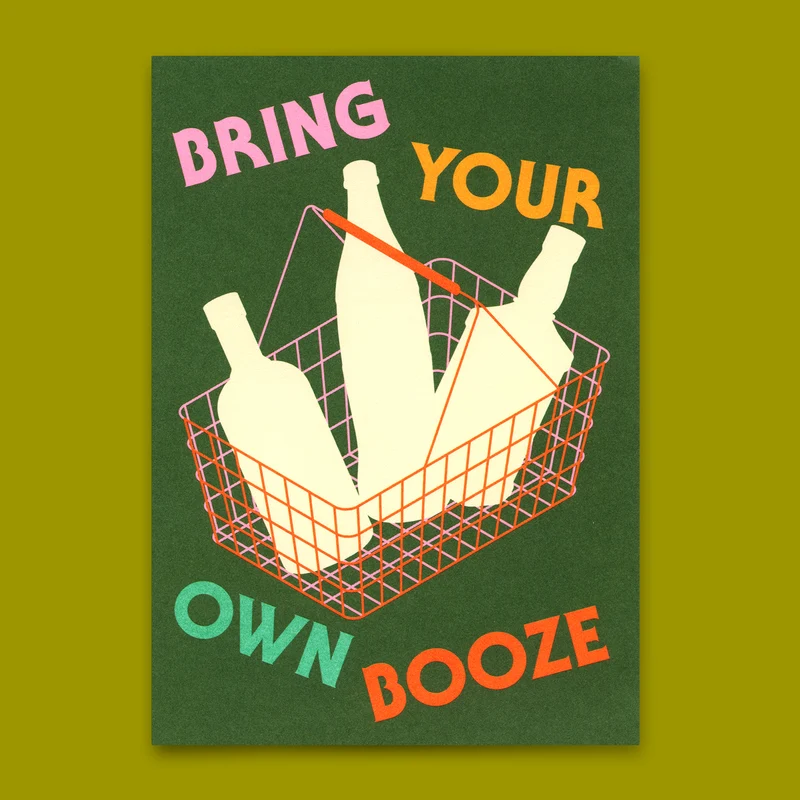 Postkarte "Bring your own Booze" | Lustige Karte für jeden Anlass