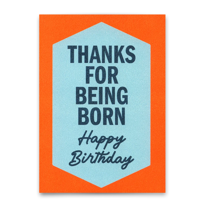 Postkarte "Thanks for being born Retro" | Lustige Karte zum Geburtstag