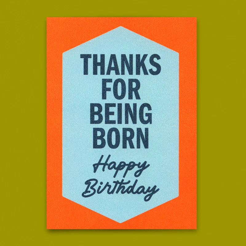 Postkarte "Thanks for being born Retro" | Lustige Karte zum Geburtstag