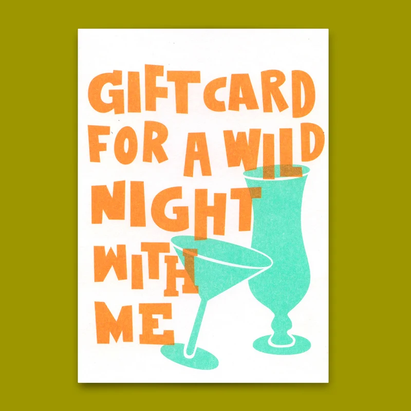 Postkarte "Wild night" | Lustige Gutschein-Karte mit Spruch für jeden Anlass
