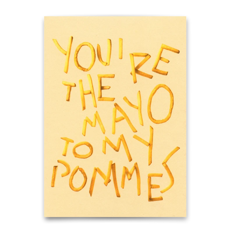 Postkarte "Mayo to my Pommes" | Lustige Karte für Verliebte