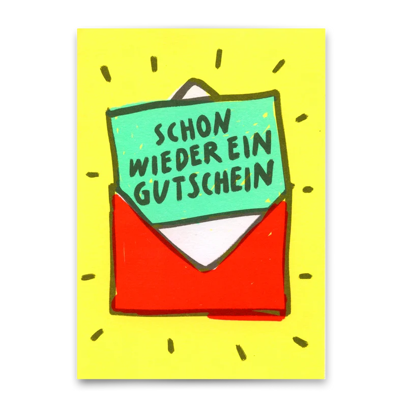 Postkarte "Schon wieder ein Gutschein" | Lustige Gutschein-Karte