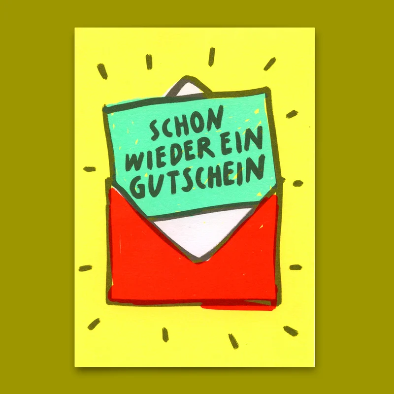 Postkarte "Schon wieder ein Gutschein" | Lustige Gutschein-Karte