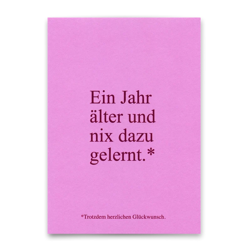 Postkarte "Wieder nix dazu gelernt" | Lustige Karte zum Geburtstag