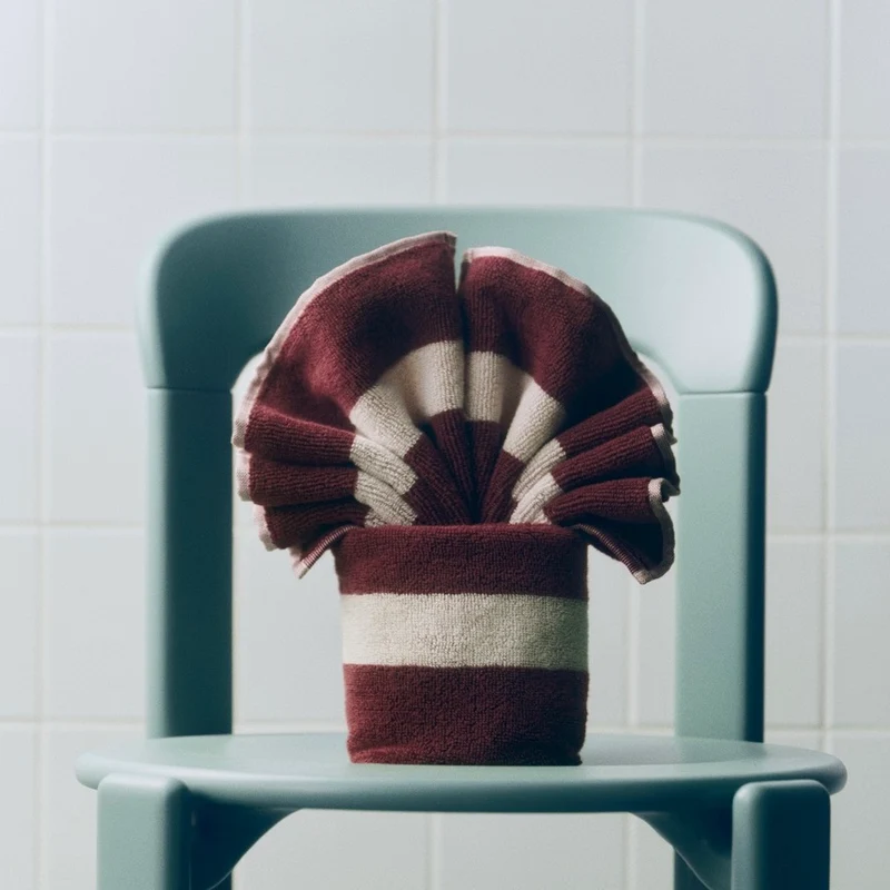 Handtuch „Stripe Burgundy“ 40x60cm | Modernes Bad | HAY