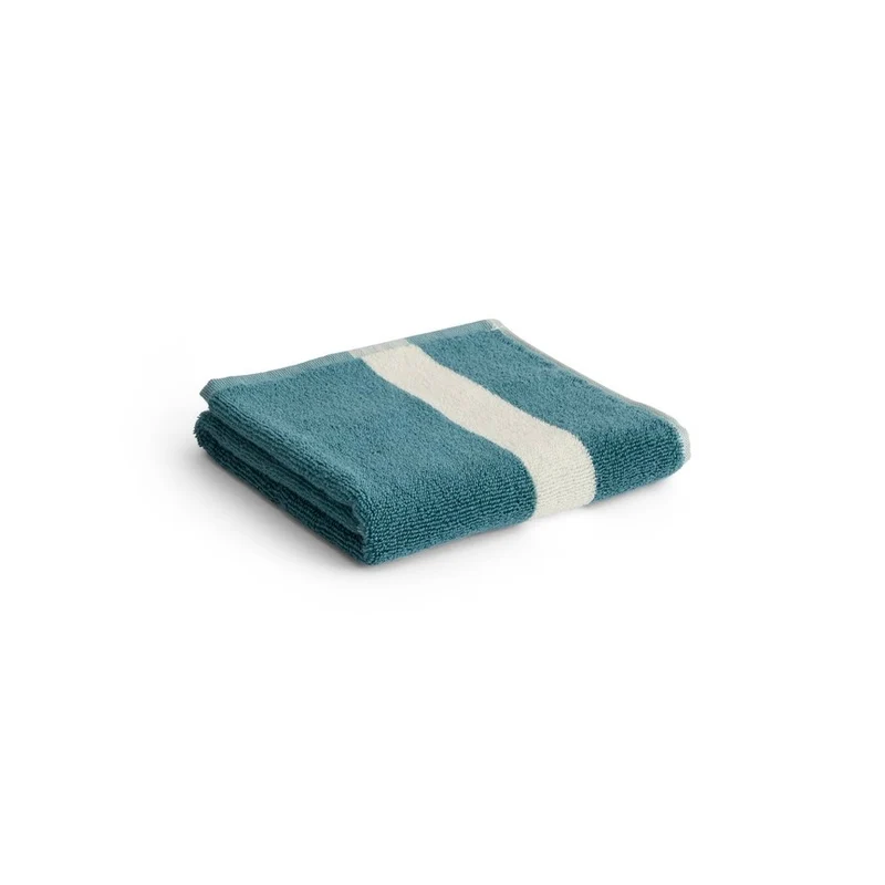 Handtuch „Stripe Petrol Blue“ 40x60cm | Weiche Baumwolle | HAY