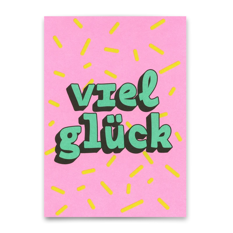 Postkarte "Viel Glück" | Besondere Karte zum Glückwünschen