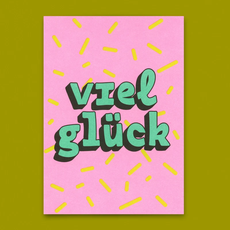 Postkarte "Viel Glück" | Besondere Karte zum Glückwünschen