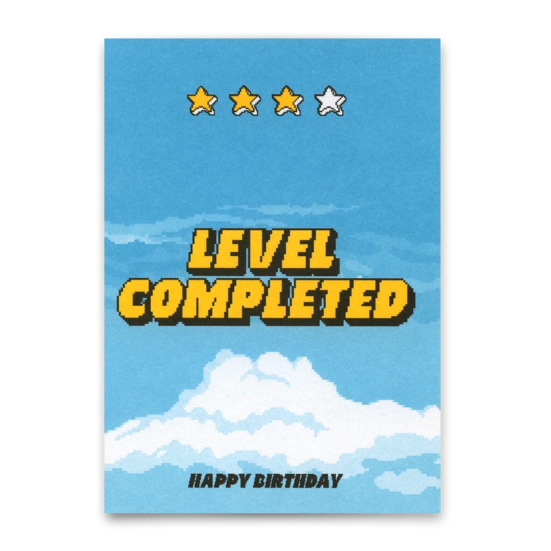 Postkarte "Level completed" | Coole Karte zum Gratulieren