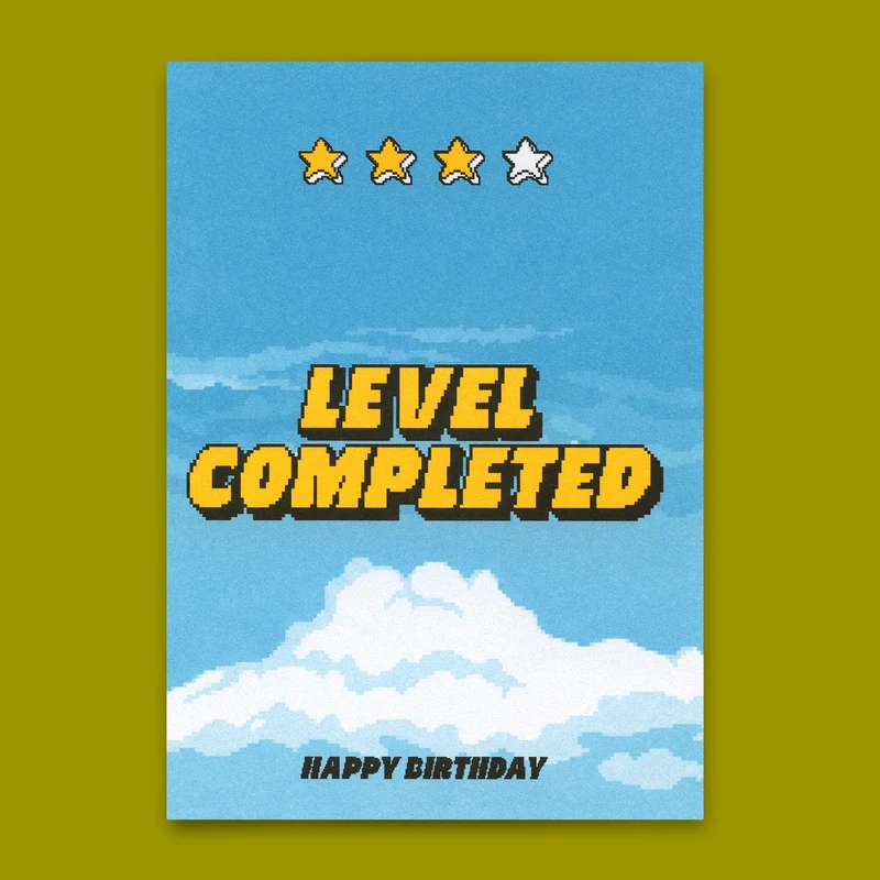 Postkarte "Level completed" | Coole Karte zum Gratulieren