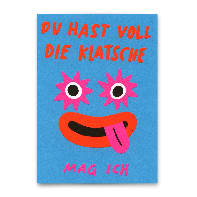 Postkarte "Voll die Klatsche" | Lustige Karte für Verliebte