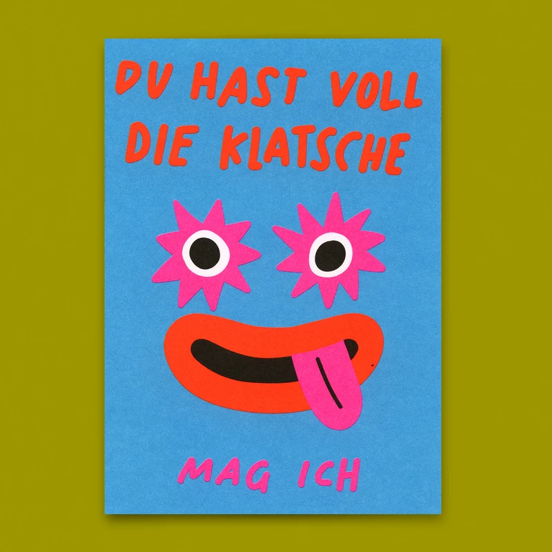 Postkarte "Voll die Klatsche" | Lustige Karte für Verliebte