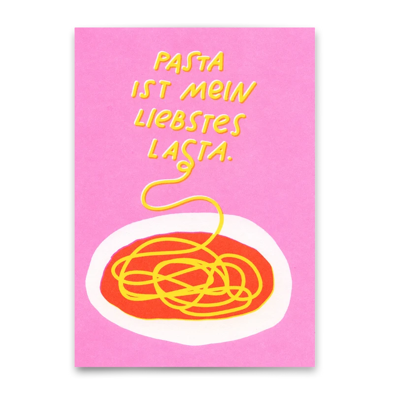 Postkarte "Lasta-Pasta" | Lustige Karte mit Spruch