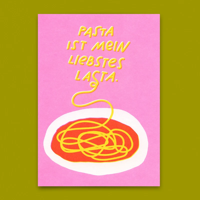 Postkarte "Lasta-Pasta" | Lustige Karte mit Spruch