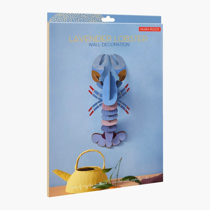 Wanddeko "Lavender Lobster" | studio ROOF| Recycelter Karton
