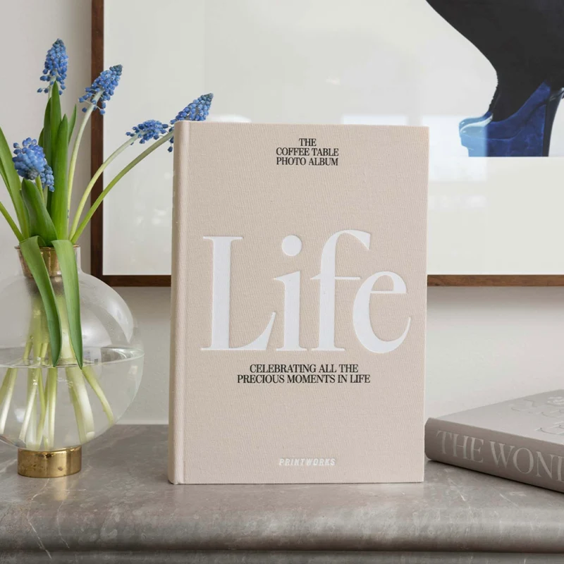 Fotobuch "Life" (Beige) | PRINTWORKS | Album mit Stoffeinband
