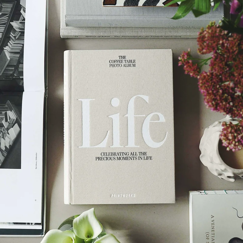Fotobuch "Life" (Beige) | PRINTWORKS | Album mit Stoffeinband