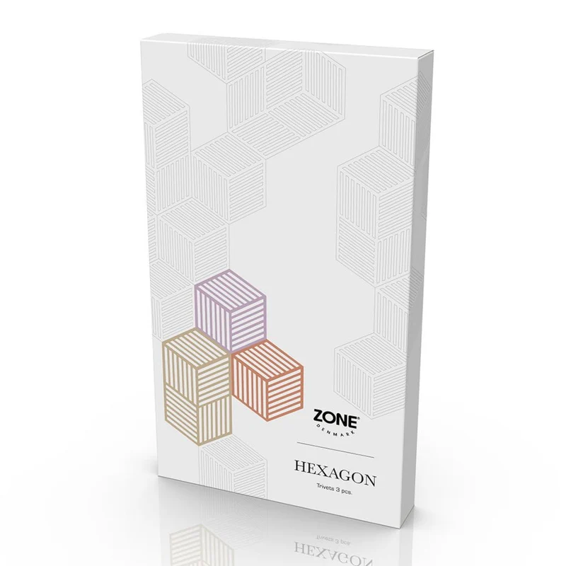 Untersetzer Hexagon 3er-Set Lupine/Warm Sand/Light Terracotta - Zone Denmark