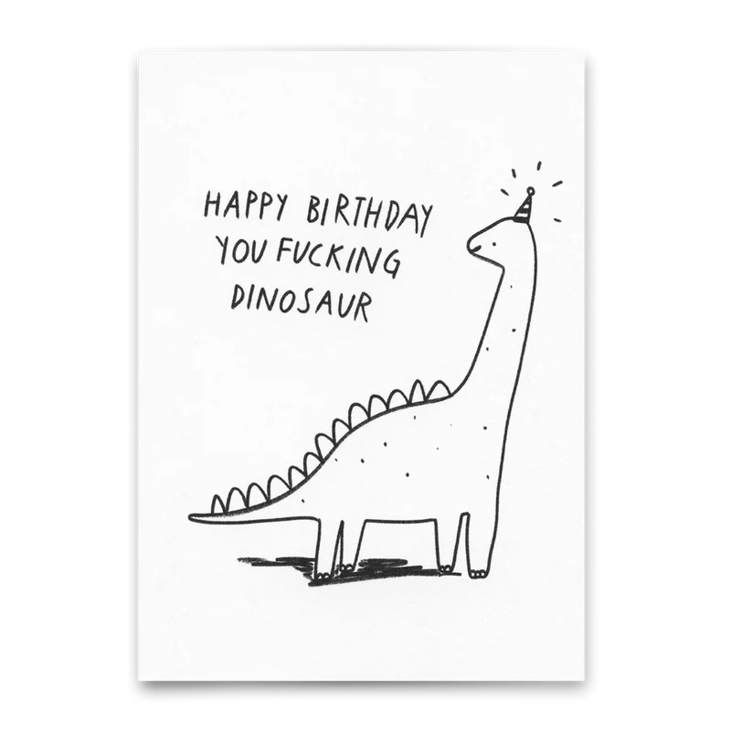 Postkarte "Fucking dinosaur" | Lustige Karte zum Geburtstag