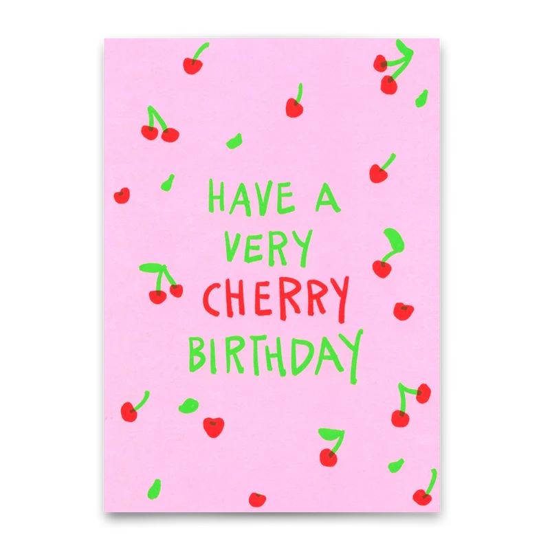 Postkarte "Very cherry birthday" | Coole Karte zum Geburtstag