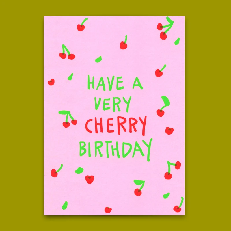 Postkarte "Very cherry birthday" | Coole Karte zum Geburtstag