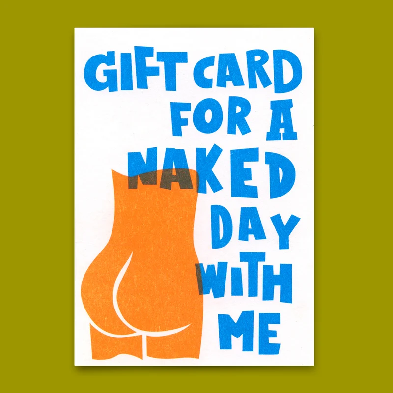 Postkarte "Naked day" | Lustige Gutschein-Karte für jeden Anlass