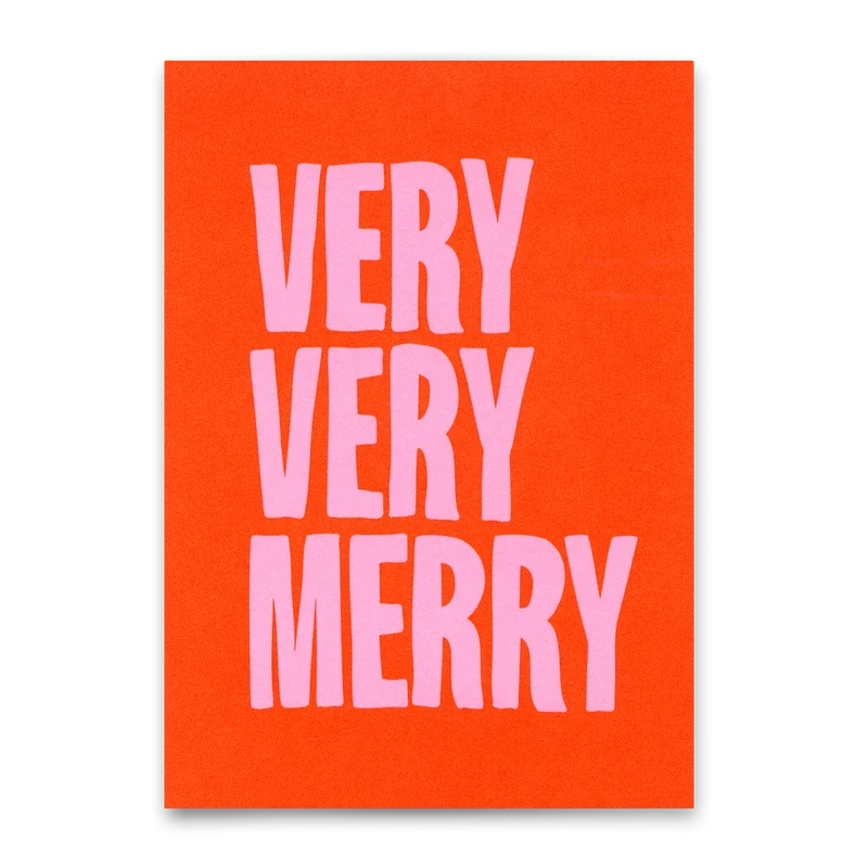 Postkarte "Very very merry" | Coole Postkarte zu Weihnachten