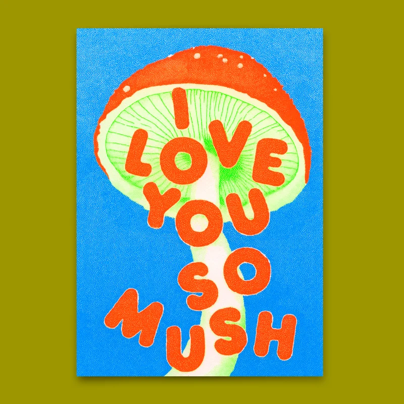 Postkarte "I love you so mush" | Lustige Karte für Verliebte