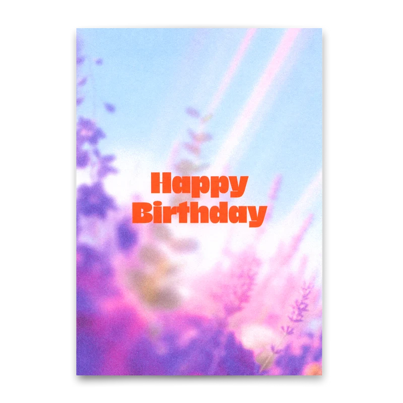 Postkarte "Happy Birthday Blumenwiese" | Besondere Karte zum Geburtstag