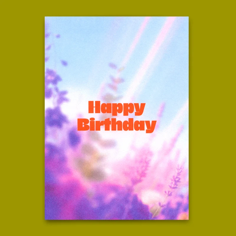 Postkarte "Happy Birthday Blumenwiese" | Besondere Karte zum Geburtstag