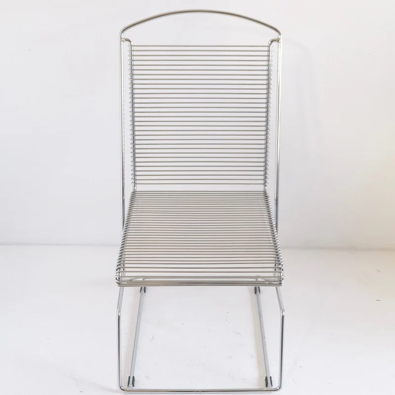 Vintage Chrom Esszimmerstuhl Till Behrens für Schlubach 80er