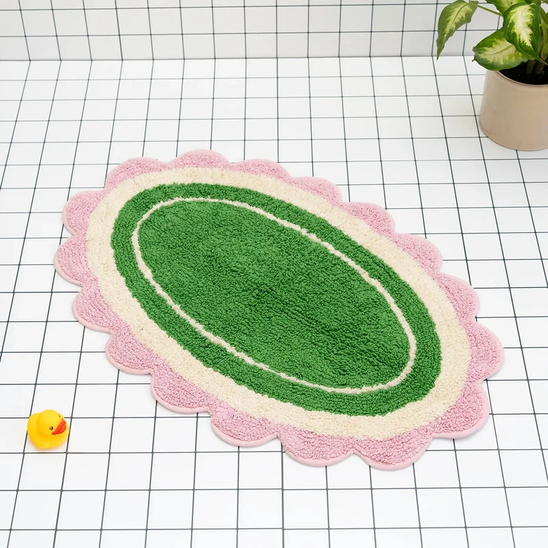 Badematte “Carmen” Green | Weiche Baumwollmatte | Tarta Gelatina