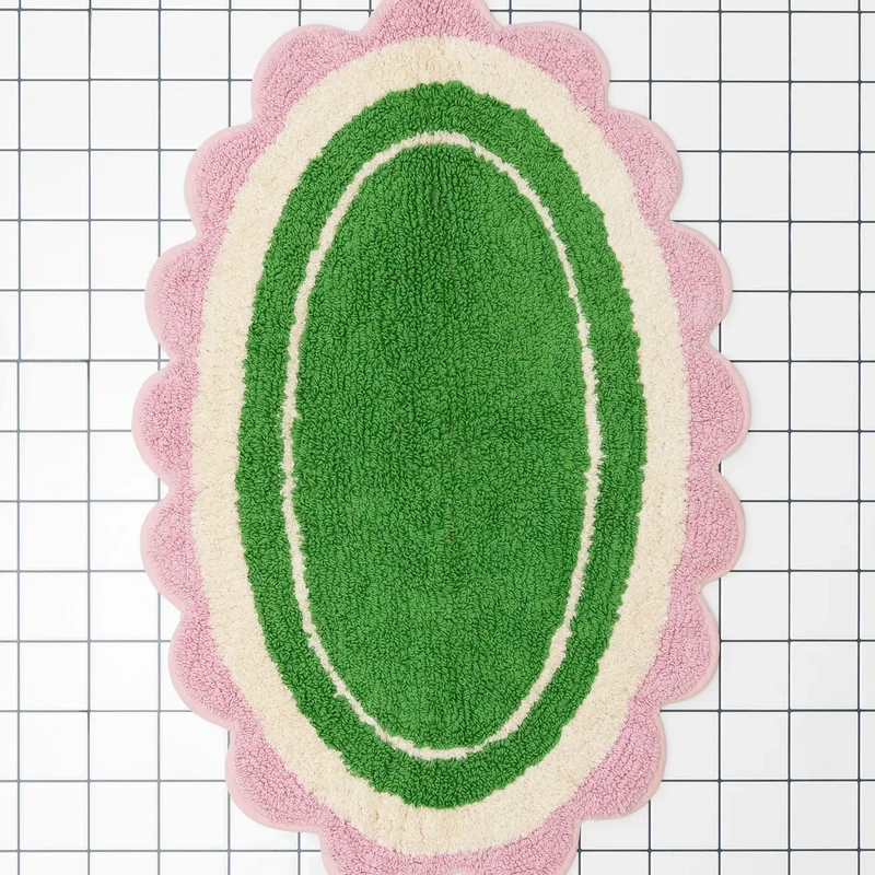 Badematte “Carmen” Green | Weiche Baumwollmatte | Tarta Gelatina
