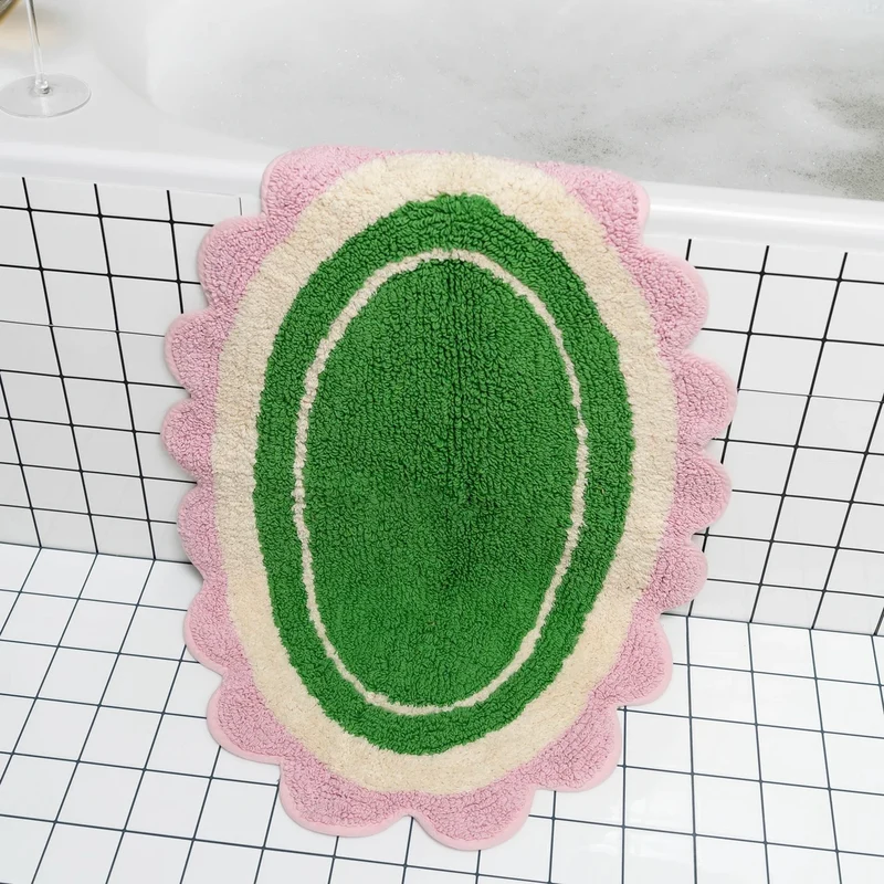 Badematte “Carmen” Green | Weiche Baumwollmatte | Tarta Gelatina