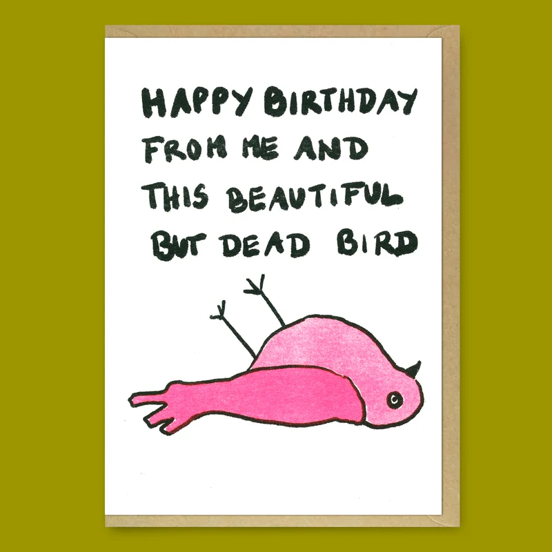 Grußkarte “Happy Birthday Dead Bird” | Makaber & unvergesslich | Superjuju