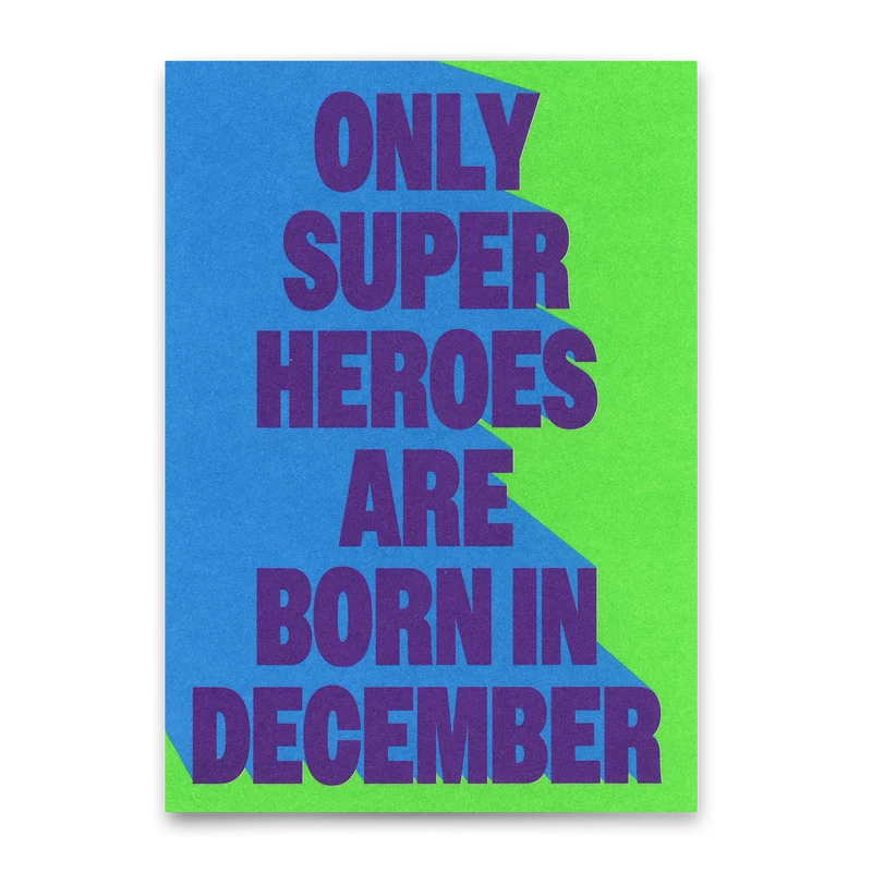 Postkarte "Superheroes December" | Coole Karte zum Geburtstag