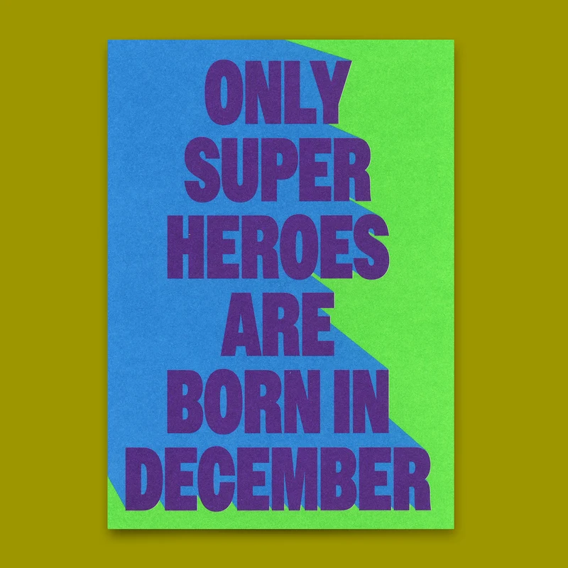 Postkarte "Superheroes December" | Coole Karte zum Geburtstag