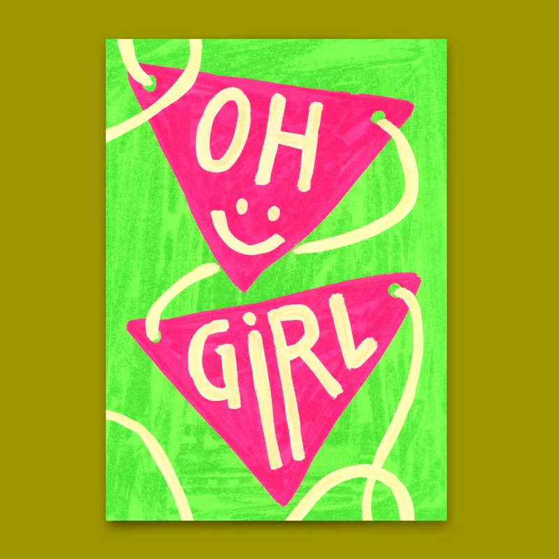 Postkarte "Oh Girl" | Coole Karte für jeden Anlass