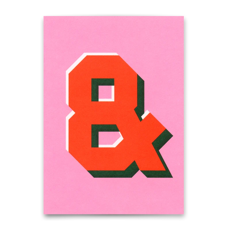 Monogrammkarte "&" | Coole Buchstaben Postkarte