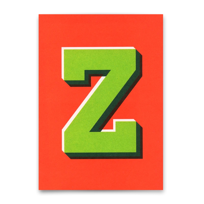 Monogrammkarte "Z" | Coole Buchstaben Postkarte