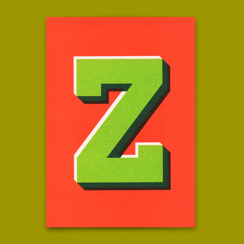 Monogrammkarte "Z" | Coole Buchstaben Postkarte