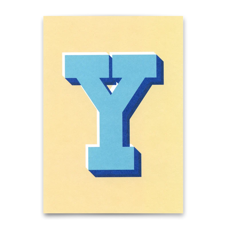 Monogrammkarte "Y" | Coole Buchstaben Postkarte