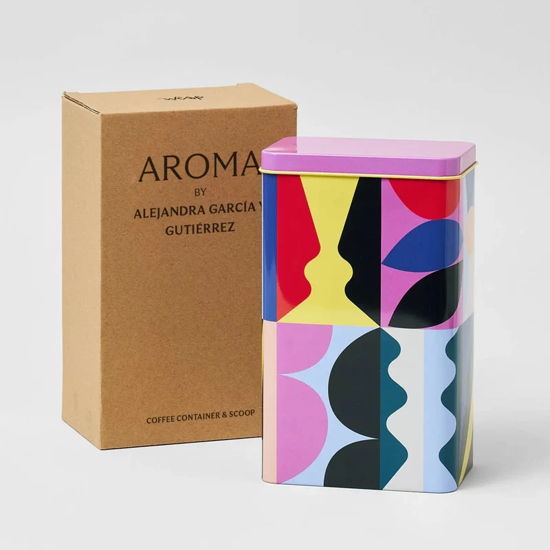 Blechdose mit Löffel „Aroma“ | Grafisches Muster | WRAP