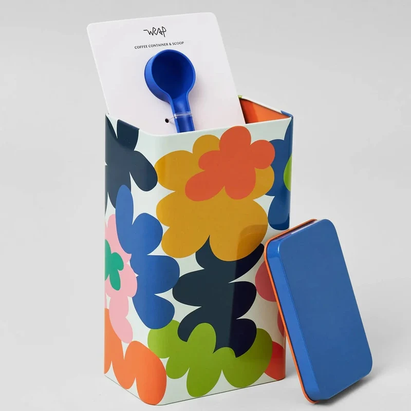 Blechdose mit Löffel „Abstract Flowers“ | Florale Illustration | WRAP