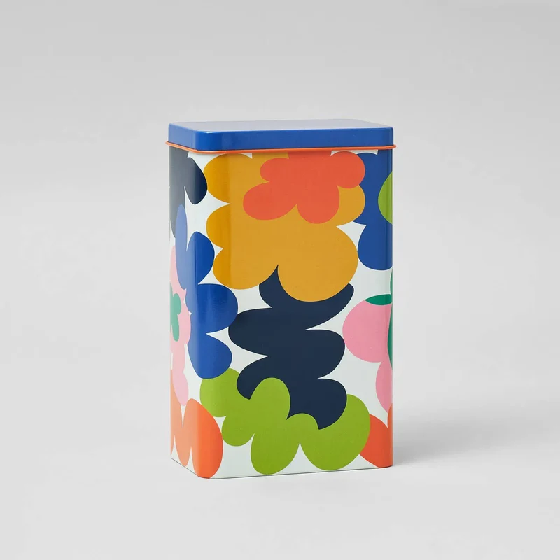 Blechdose mit Löffel „Abstract Flowers“ | Florale Illustration | WRAP