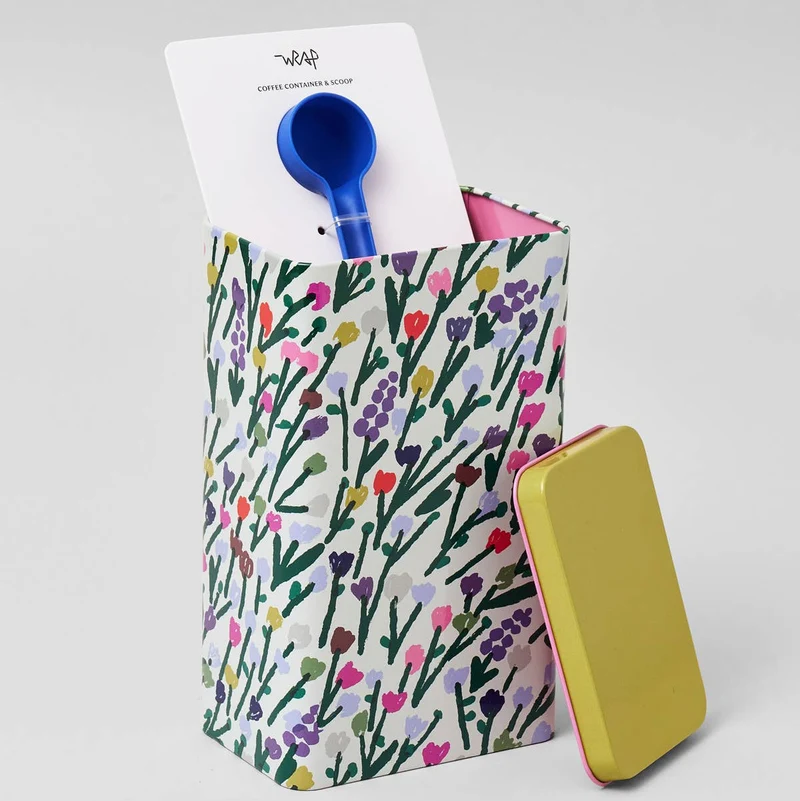 Blechdose mit Löffel „Meadow“ | Blumiger Akzent | WRAP