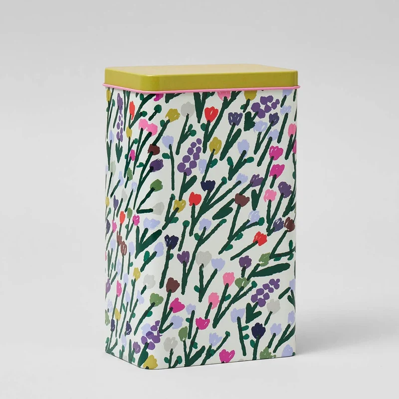 Blechdose mit Löffel „Meadow“ | Blumiger Akzent | WRAP