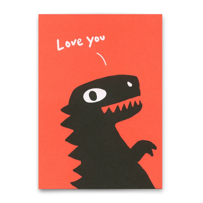 Postkarte "Love you Dinosaur" | Lustige Karte für Verliebte