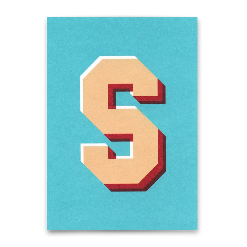 Monogrammkarte "S" | Coole Buchstaben Postkarte