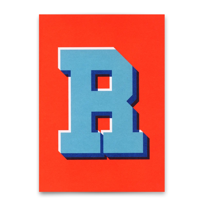 Monogrammkarte "R" | Coole Buchstaben Postkarte